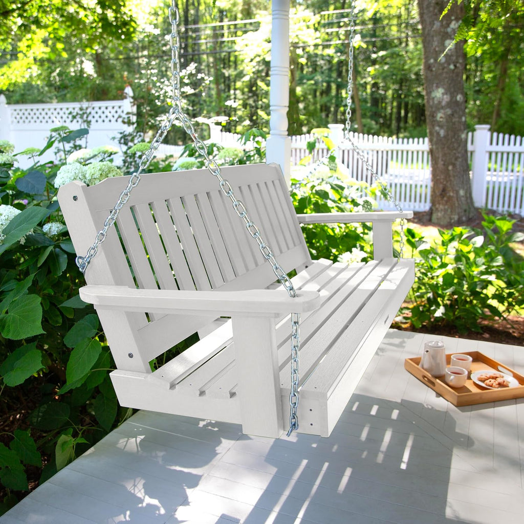 AD-PORL1-WHE Lehigh Porch Swing, 5 Feet, White