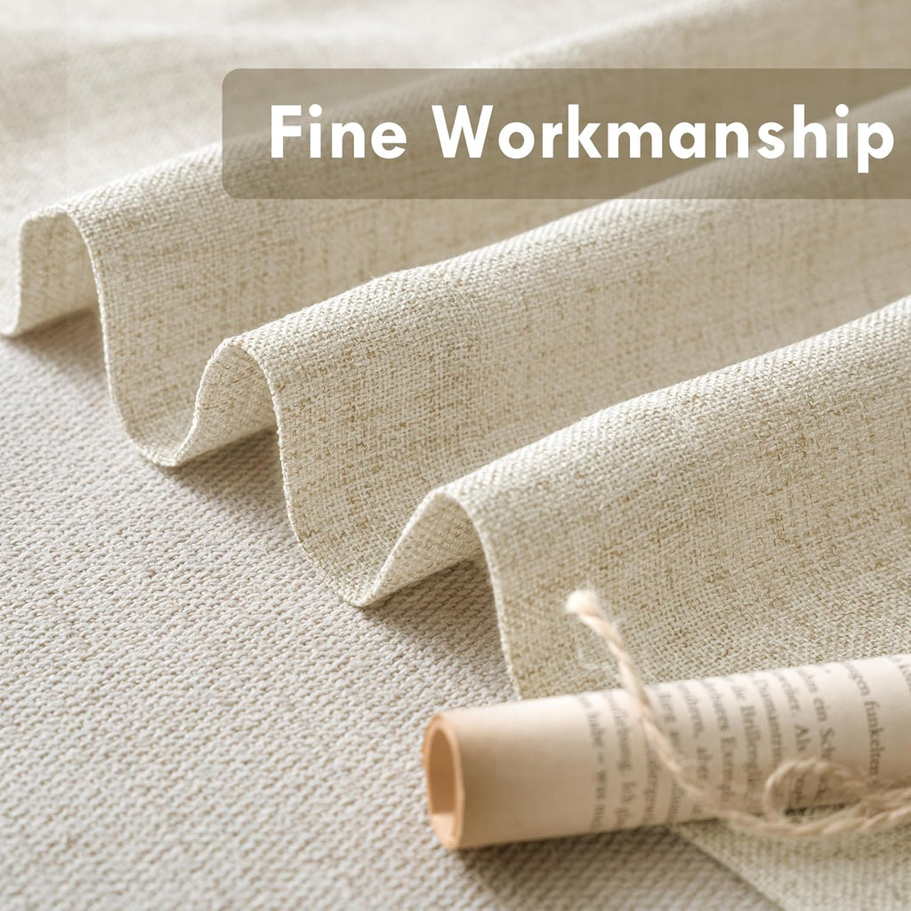Linen Textured Curtain Valances for Windows Light Filtering 3 Inch Rod Pocket Farmhouse Country Rustic Kitchen