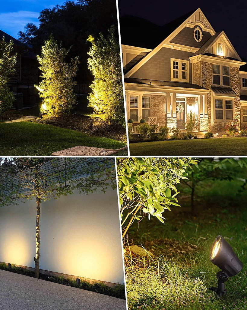 6W AntiGlare LED Low Voltage Landscape Lighting with Connector 4Pack