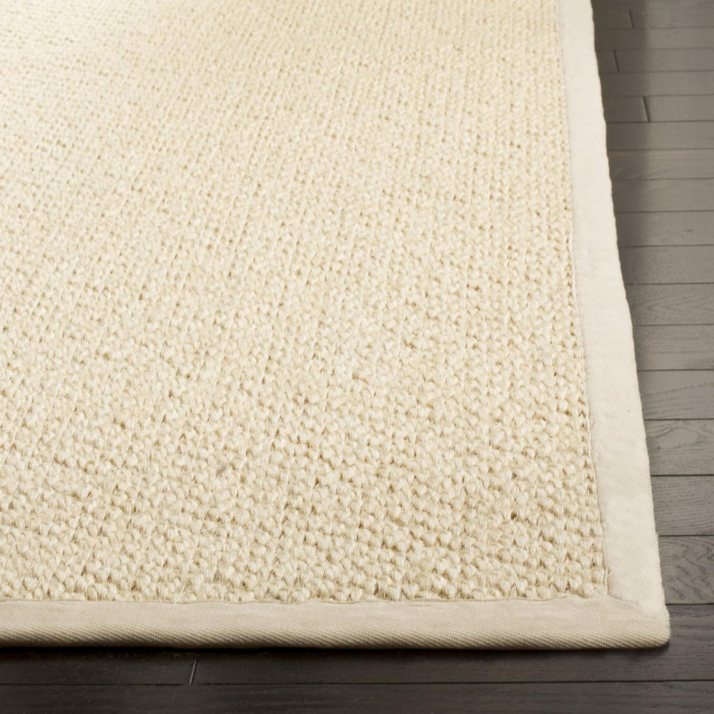 Natural Fiber Collection Area Rug - 6' Square, Cream, Sisal, Woven Design with Border (NF525A)