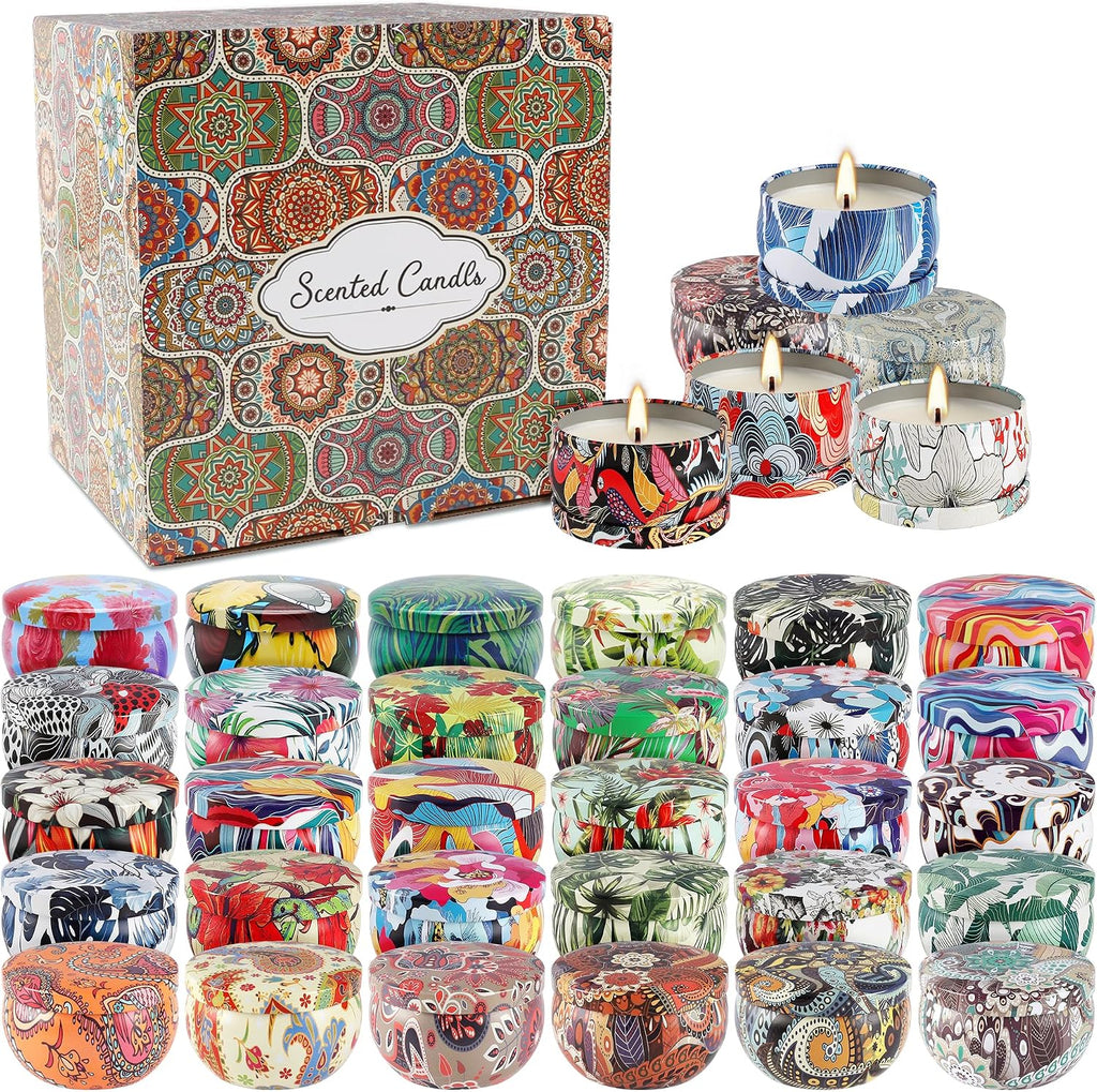 Set 36Pack Scented Candles,Candvent Calendar 2025,Gifts Soy Wax Travel Tin Jar Candles 2.5 OZ jar Candles for Mom for