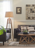 Creative Co-Op Tripod Style Wood Floor Lamp with Drum Shade