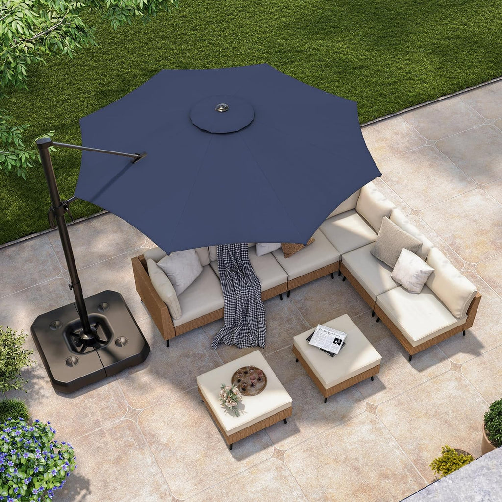 Patio Umbrella Outdoor, 10 FT Cantilever Umbrella Aluminum Offset Umbrella with 360-degree Rotation Pool, Lawn