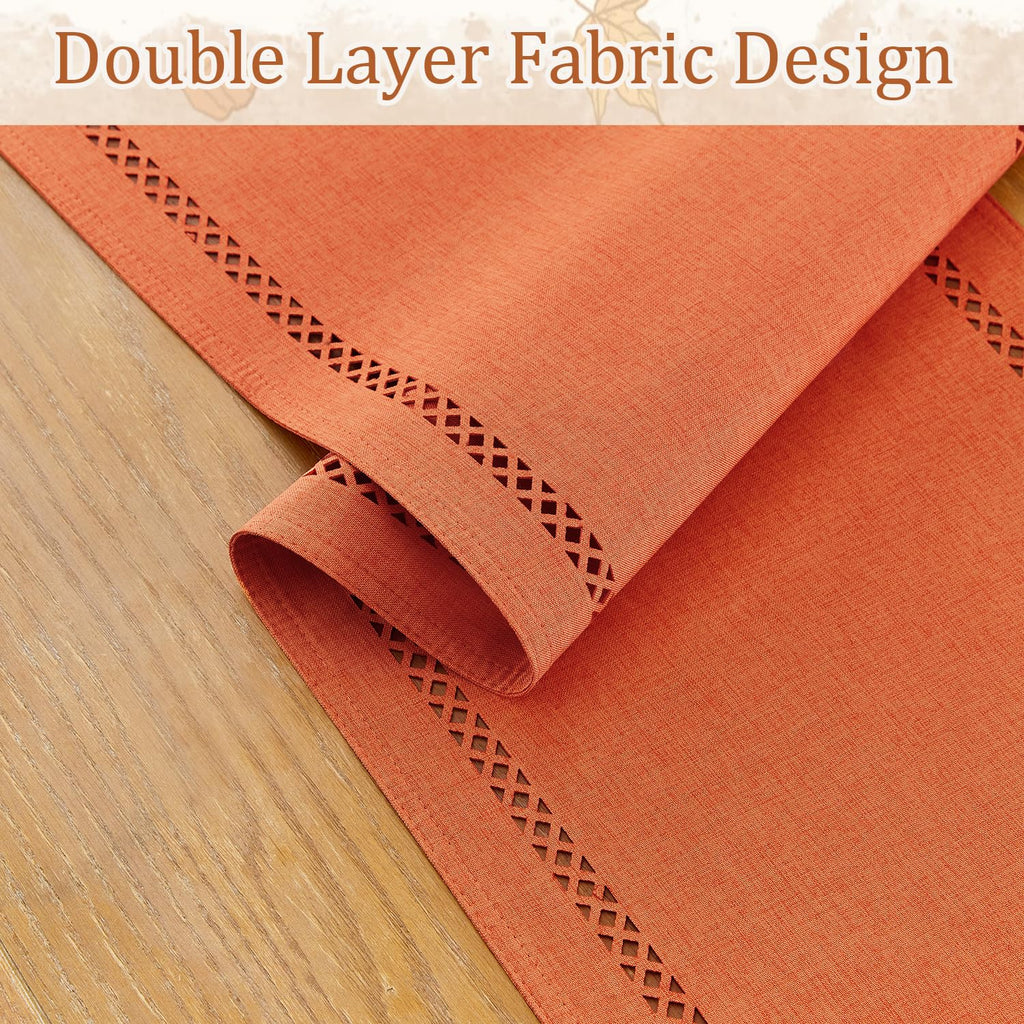 Orange Burlap Table Runner, Fall Table Runners 72 inches Long
