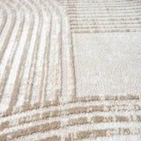 Abani Cream Area Rug for Living Room, Bedroom -Mid-Century Modern- 6' x 9' -Durable & Easy to Clean