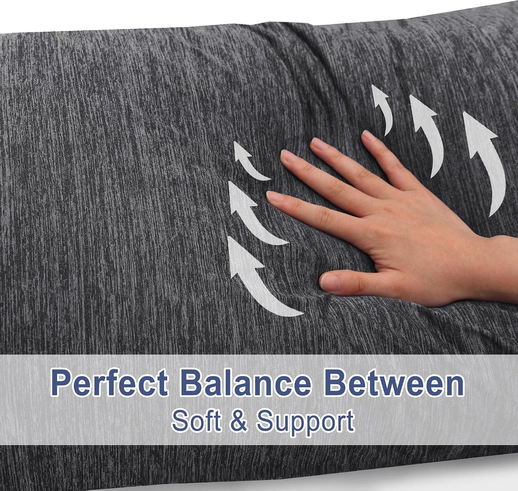 Memory Foam Body Pillow - Cooling Breathable & Supportive Full Length Pillow for Side Sleepers, Pregnancy, Leg & Back
