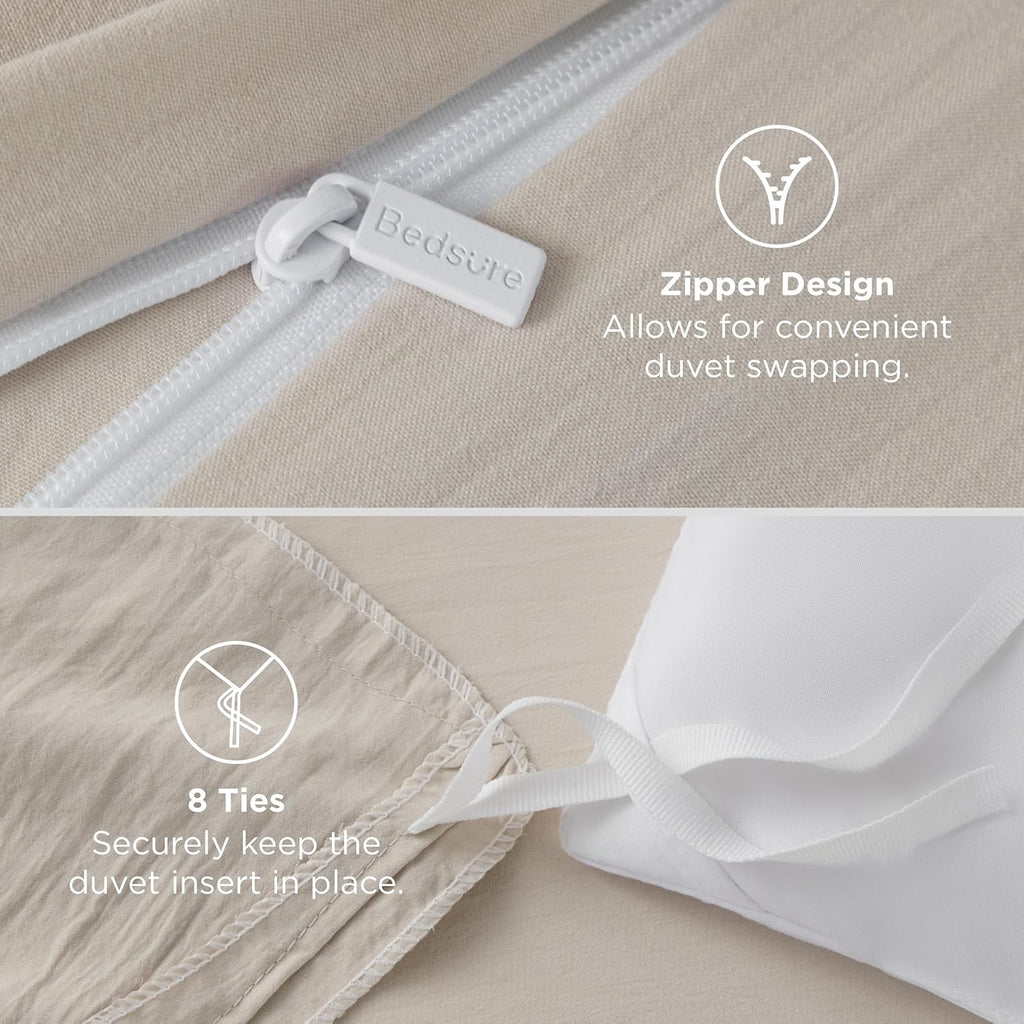 Duvet Cover-3 Pieces Prewashed 100% Polyester-Like Extra Soft Bedding Set, Includes 1 Duvet Cover