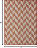 Patio Country Calla Contemporary Herringbone Indoor/Outdoor Area Rug, Orange/Ivory , 5'2"x7'2"