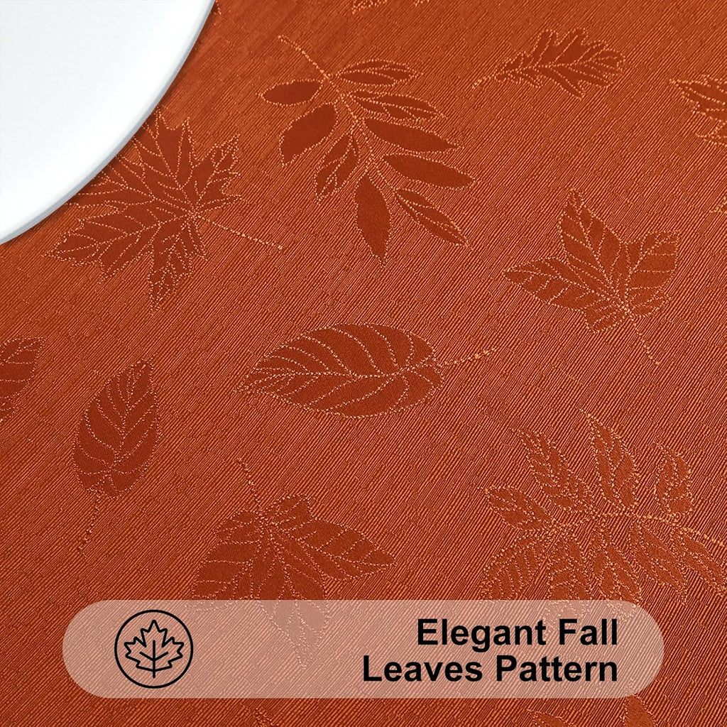 Rectangle Tablecloth, 60x84 Inch Waterproof Damask Table Cloth, Leaves Patterns Fabric Jacquard Tabl
