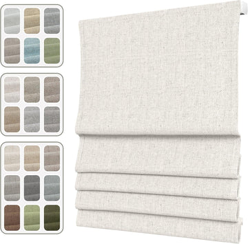 Cordless Roman Shades for Windows, Light Filtering or Blackout Roman Blinds, Thermal Insulated, UV Protection