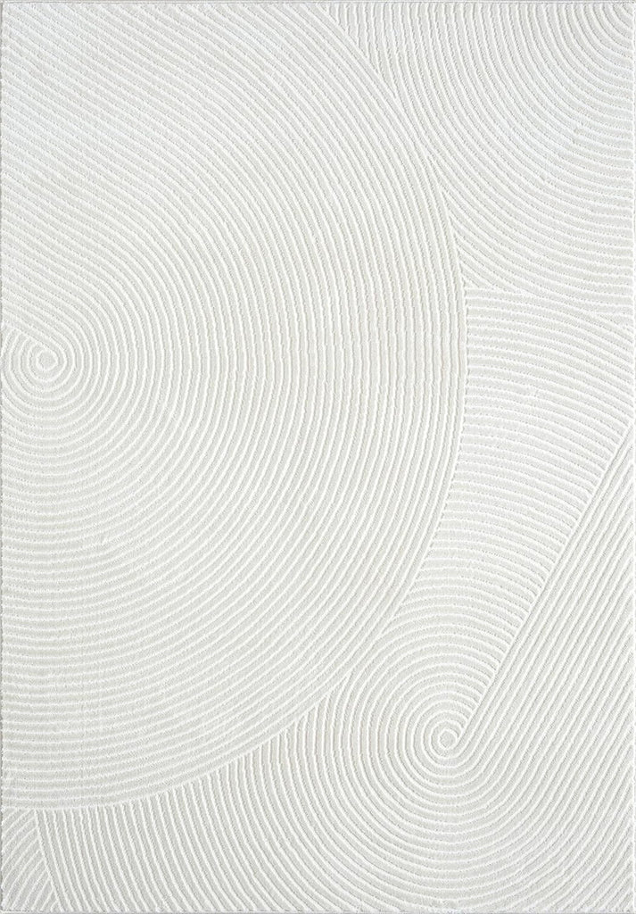 Neutral Cream Area Rug 5' x 8' | White Luxury Zen Carpet | Minimalist Ivory Rugs and Dining