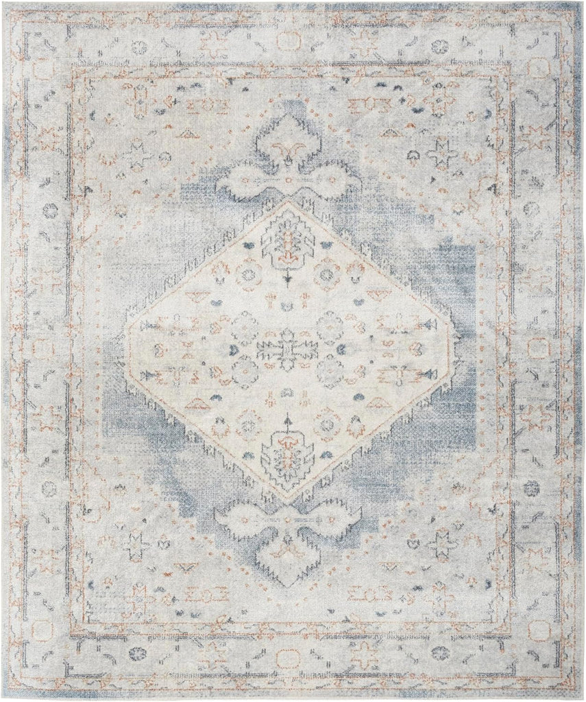 Home Astra Machine Washable Light Blue 9' x 12' Area Rug - Easy Clean, Non Shedding, Bed Room, Living Room, Dining