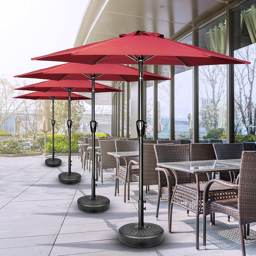 7.5ft Patio Umbrella Outdoor Table Market Yard Umbrella with Push Button Tilt/Crank, 6 Sturdy Ribs Pool, Red
