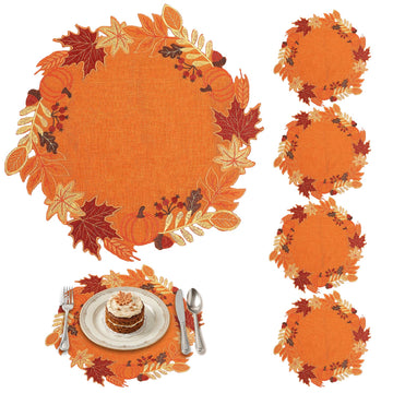 Fall Placemats Set of 6 for Thanksgiving Table Decor