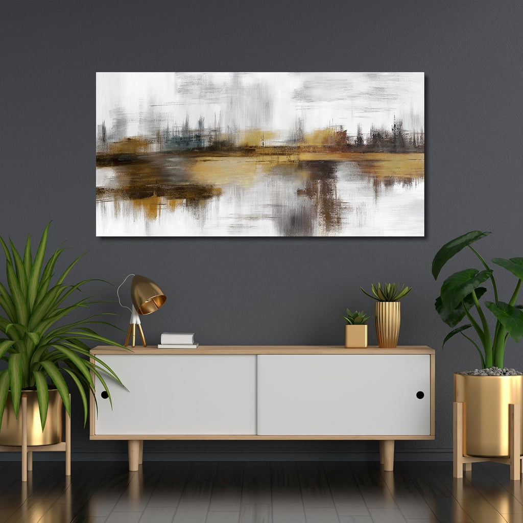Large Abstract Wall Decor Brown and Grey Wall Art Aesthetic Canvas Painting Modern Wall Prints Minimalist Home Decor