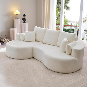 106" Curved Modular Sectional Sofa, Comfy Sofa Couch with Chaise Lounge, Modern Cloud Couch with Deep Seat