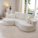 106" Curved Modular Sectional Sofa, Comfy Sofa Couch with Chaise Lounge, Modern Cloud Couch with Deep Seat