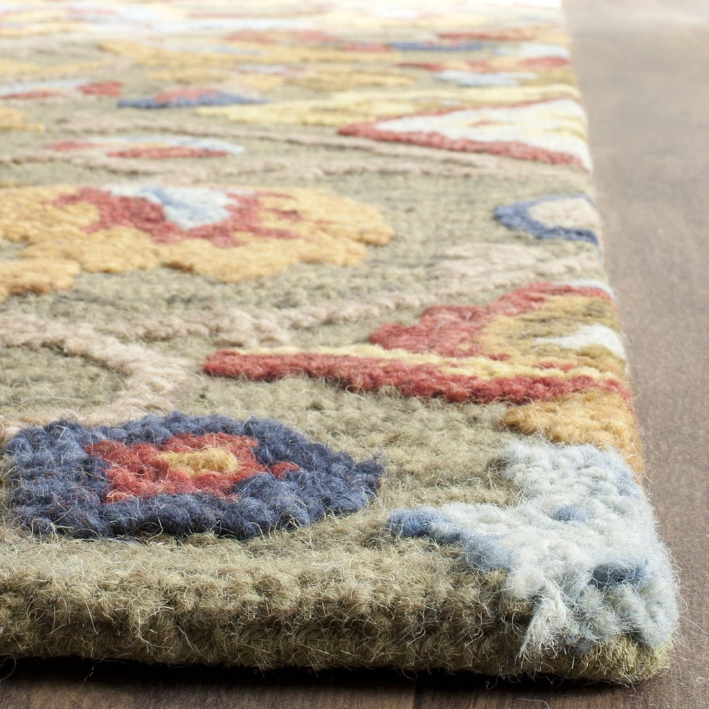 Blossom 10' x 14' Green/Multi Handmade Premium Wool Area Rug