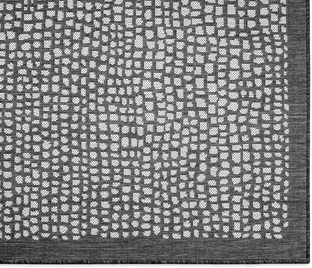 Marlin Transitional Indoor/Outdoor Area Rug, Black, 7'10"x10'2"