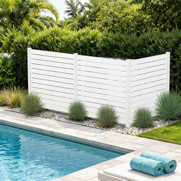 50" W x 48" H Outdoor Privacy Screen with Aluminum Posts, Air Conditioner Fence Panels, Pool Equipment Enclosure
