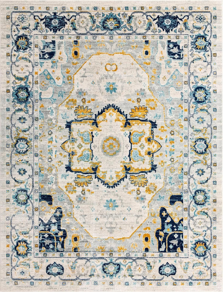 Madeline Vintage Rug - 10' x 13' Gray Easy-Clean Rug - Classic Old World Style