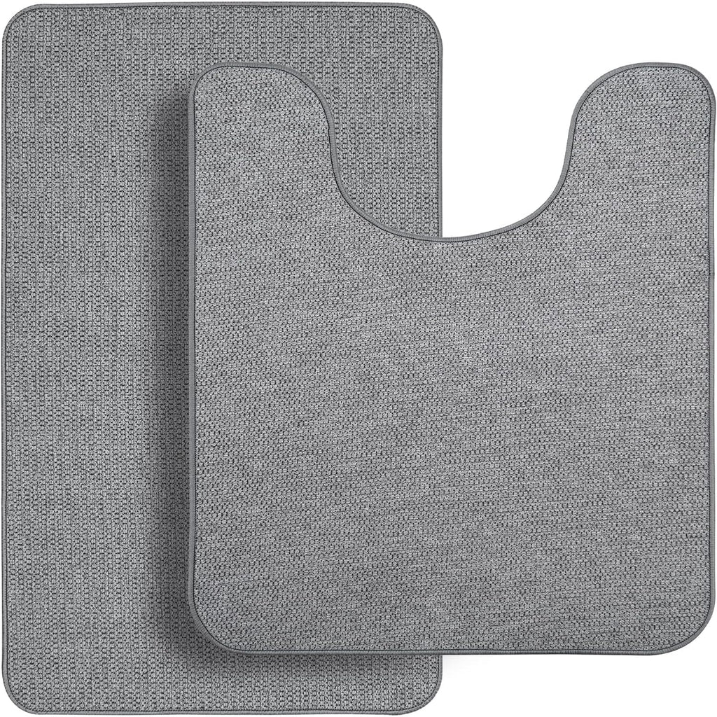 Bathroom Rugs Set 2 Pieces,Th Mats,Toilet Rugs,Quick Dry,Non-Slip,Machine Washable,Low Pile,Absorbent Bath