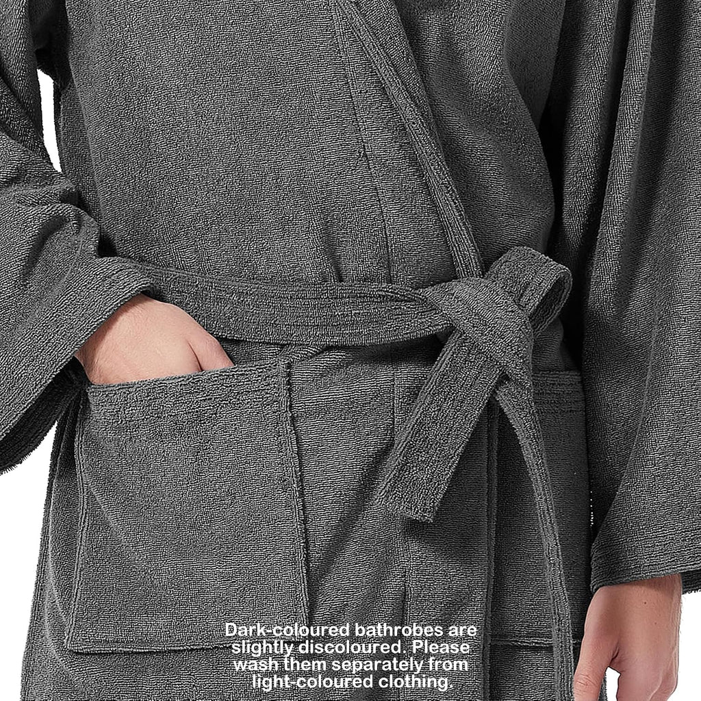 Men's Robe,Pure Cotton Robe for Men,Absorbent Bathrobe,Luxurious Terry Cloth Bathrobe with Shawl Collar