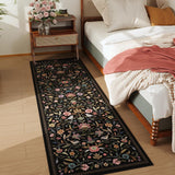 Vintage Medallion Floral Washable Runner Rug 2'7"x8', Non-Slip Low Pile Soft Carpet