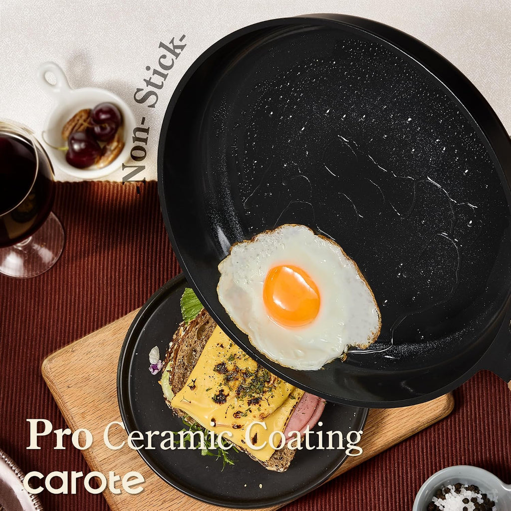 31pcs Ceramic Cookware Sets, Pots and Pans Set, with Wok | Healthy Kitchen Cooking, Utensils Included, Dishwasher
