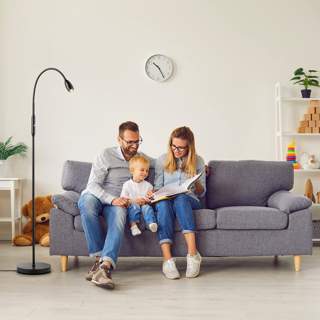 Ray - Adjustable LED Beam Floor Lamp, Dimmable and Zoomable Spotlight, Flexible Gooseneck, Reading/Crafting Standing
