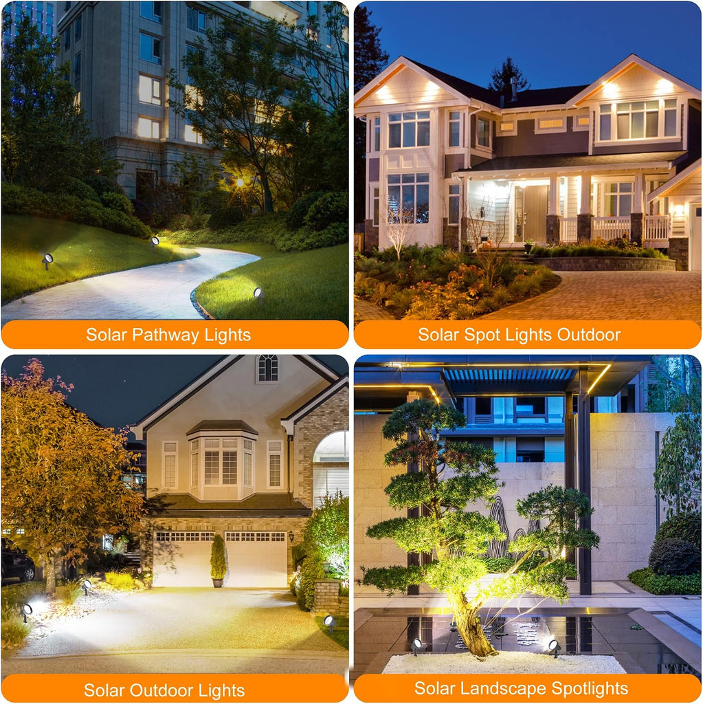 Solar Spotlights Outdoor Waterproof Bright Solar Wall Light Led Security Flood Light Solar Powered for Flag Patio