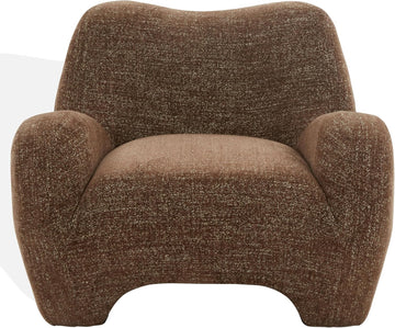 Couture Collection - Randal Dark Brown Chenille Accent Chair, Fully Assembled Upholstered Lounge Seating with Curved