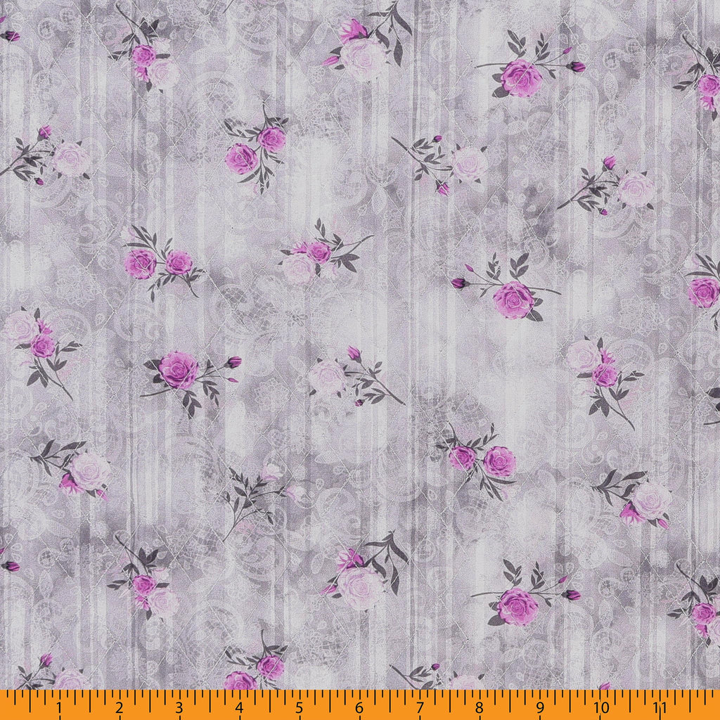 Double Faced Quilted Cotton, Elegance Lt Grey