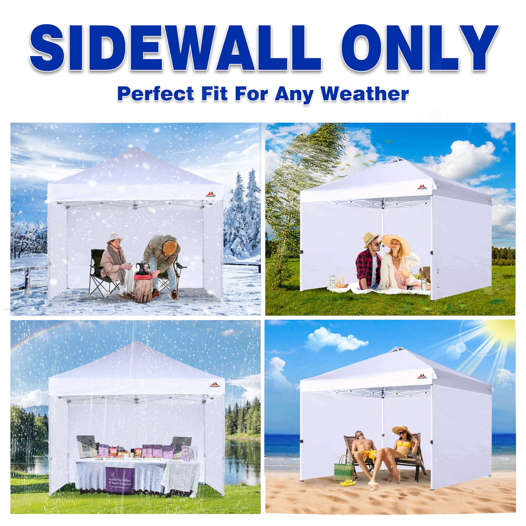SideWall for 10x10 Canopy Frame, 3 Pack SunWall Only, Light Grey