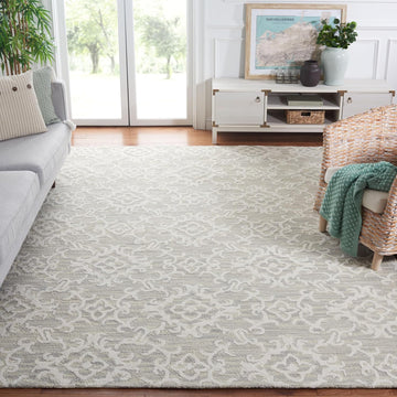 Blossom Collection Area Rug - 10' x 14', Grey & Ivory, Contemporary Design, Ideal for High Traffic Areas in Living
