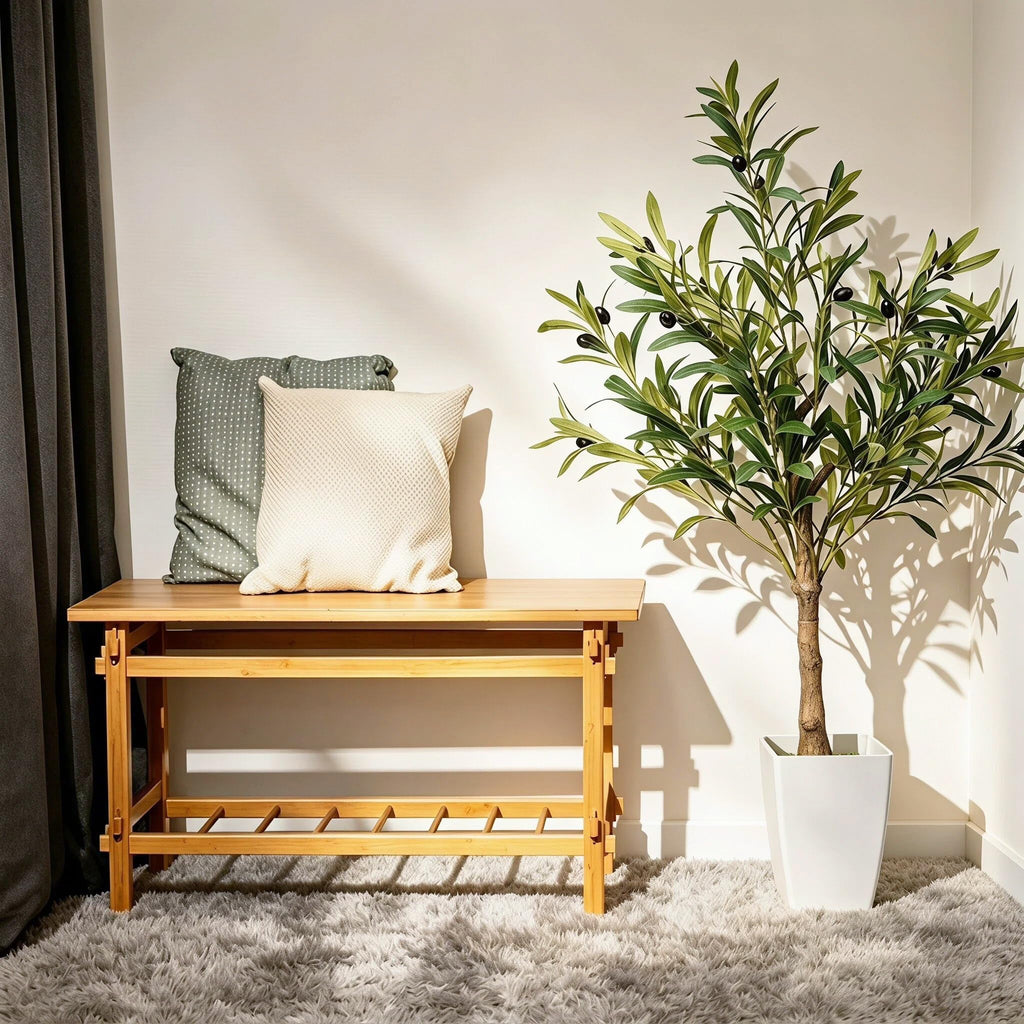 Small Olive Tree, 3FT Faux Olive Trees with White Planter