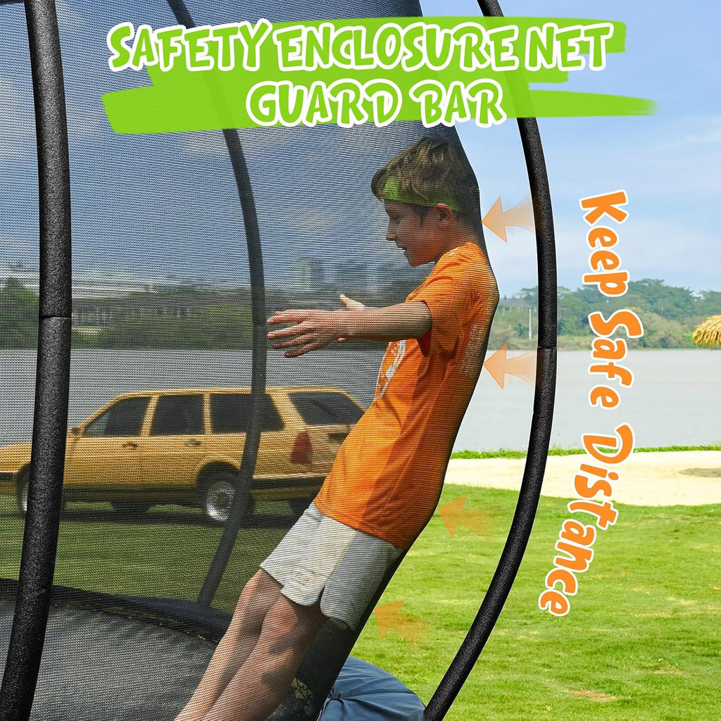 10FT 12FT 14FT 15FT 16FT Recreational Trampolines with Enclosure Net and Ladder and Anti-Rust Coating, ASTM Approved