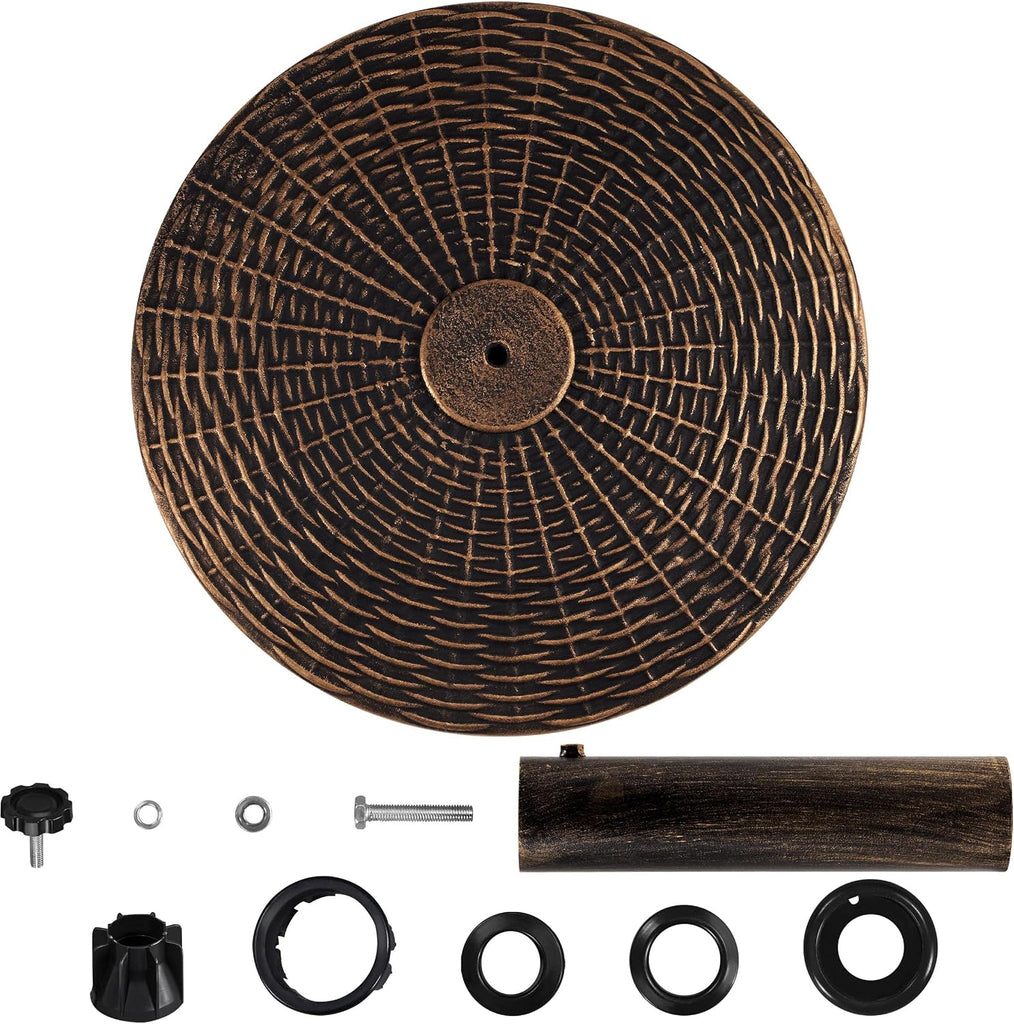 22 lbs Heavy Duty Outdoor Umbrella Base 18" Round Patio All-Weather Umbrella Stand Market Umbrella Base Bronze
