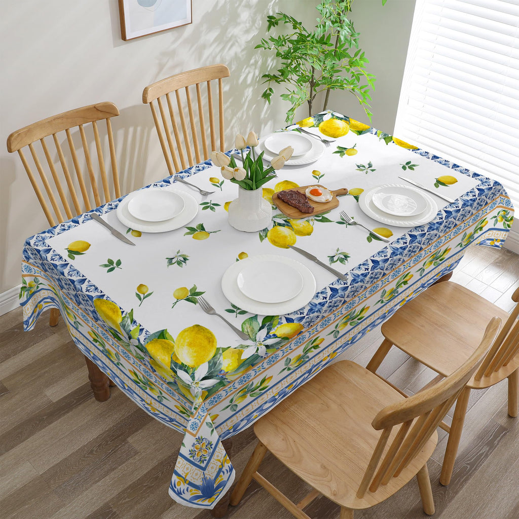 Lemon Tablecloth 60x84 Inch Rectangle - Italian Summer Decor