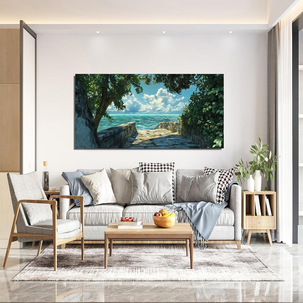 Large Canvas Natural Wall Art Decor Landscape Coastal Wall Art 29" x 58"