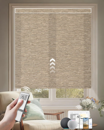 Motorized Blinds with Remote, APP, Voice Control - Light Filtering
