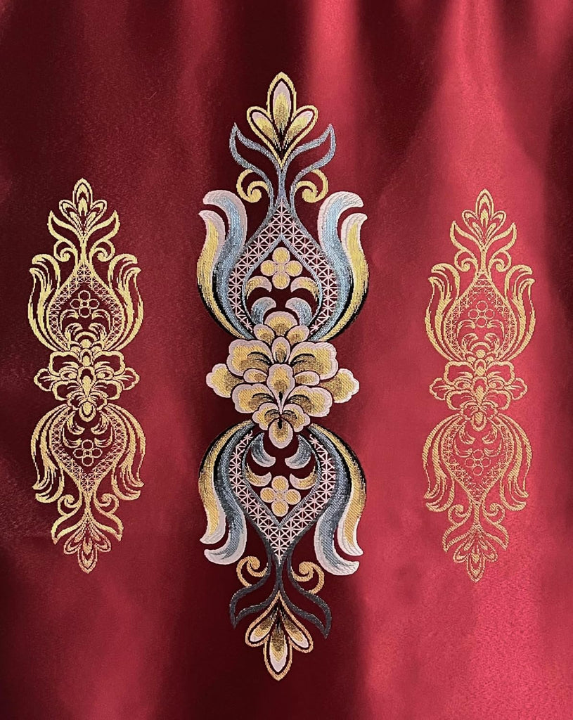 Regal Regalia Jacquard Blackout Curtains,Set of 2 Panels,W60"*L86,80% Light Blocking Window Drapes with Gold Floral