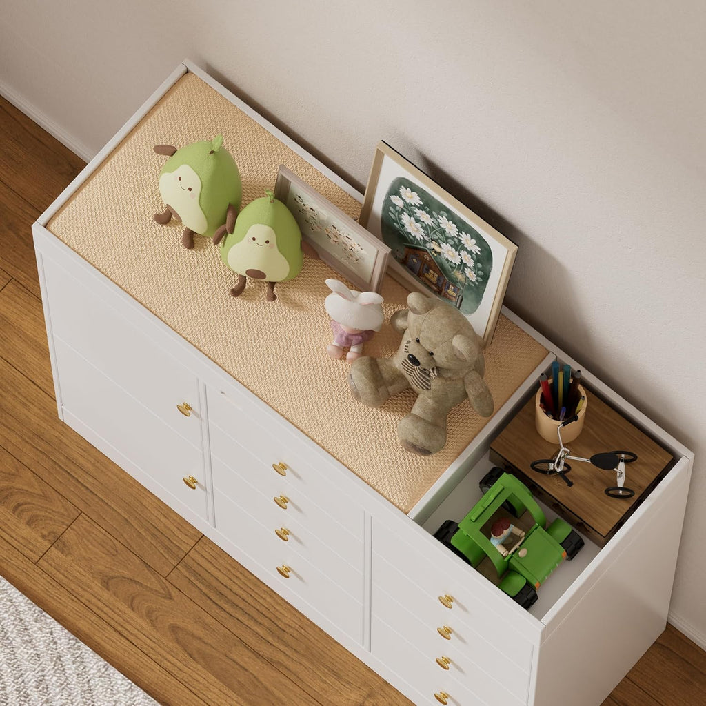 Changing Table Dresser with Drawers,Modern Baby Dresser with Changing Table Top ,Diaper Changing Station Organizer