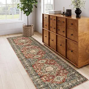Oriental Hallway Runner Rug Non Slip, 2.5x8 Kitchen Washable Runner