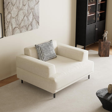 Modern Sofa Set, Linen Blend Fabric, Deep Seat Couch , Mid-Century Modern Style, 1 to 4 Seater Options (Single Sofa)