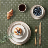 Olive Green Linen Table Cloth Rectangle Tablecloth Waterproof Spring Spillproof Cross-Star Textured 