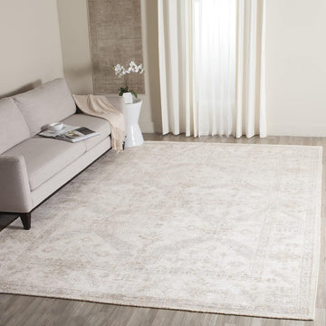 Maharaja Collection Area Rug - 9' x 12', Beige & Blue, Hand-Knotted Traditional Viscose, Ideal for High Traffic Areas