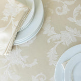 Harmony Scroll Woven Damask Fabric Tablecloth, Everyday, Parties, Special Occasions, Weddings and Ho