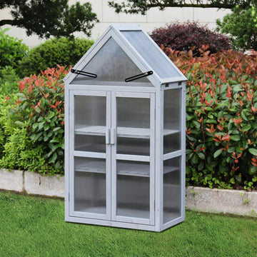 Mini Greenhouse Kit - Outdoor Plant Stand, Small Green House, Indoor Garden & Patio Accessories, Tiered Plant Stand