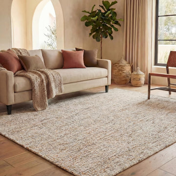 Abstract Area Rug 8x10, Wool Handmade Large Gold & Blue ABT468D